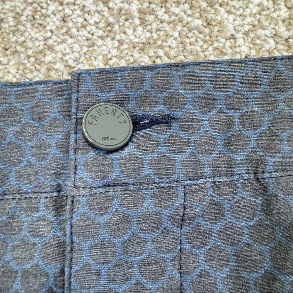 Faherty Athletic Shorts Blue and Gray Mens Size 32